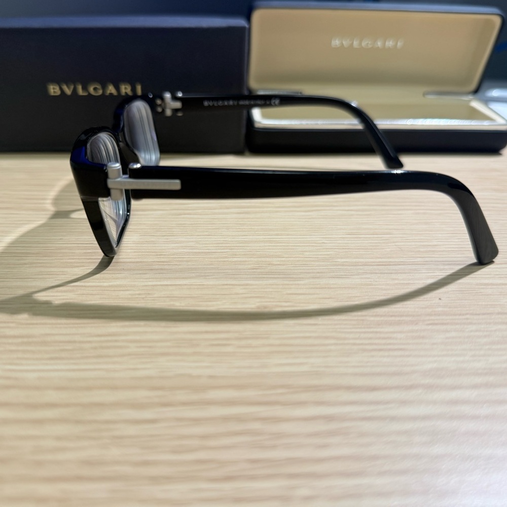 Bulgari Black Rectangular Eyeglass Frames - image 3